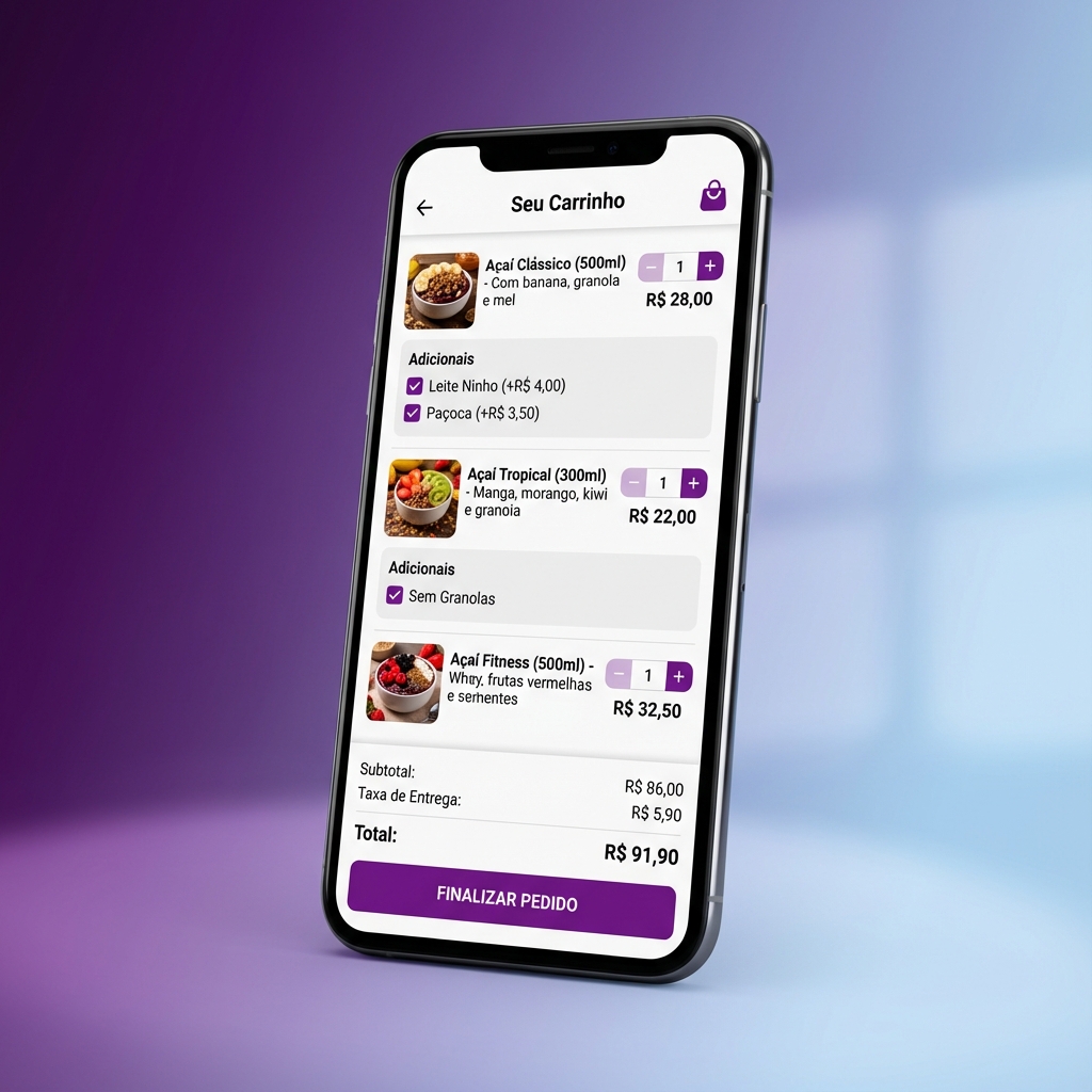 Cardápio Digital com Carrinho de Compras - Sistema inteligente de pedidos para restaurante